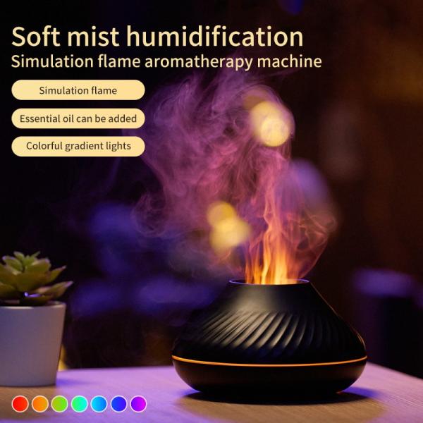 3-in-1 Smart Flame Diffuser: Aroma Therapy + Humidifier + Mood Light