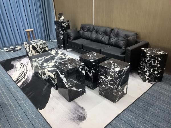 Mesa de centro de mármol negro francés, larga vida útil para decoración de interiores