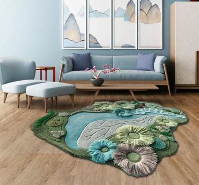 2000*1300 Living Room Floor Carpets Pure Handmade Wool Blend Irregular Carpet
