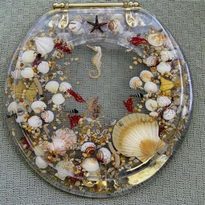 polyresin toilet seat cover,MDF ,color toilet,PP toilet seat,sea star,shell transparent,