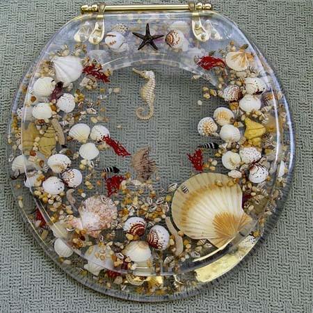 polyresin toilet seat cover,MDF ,color toilet,PP toilet seat,sea star,shell transparent,