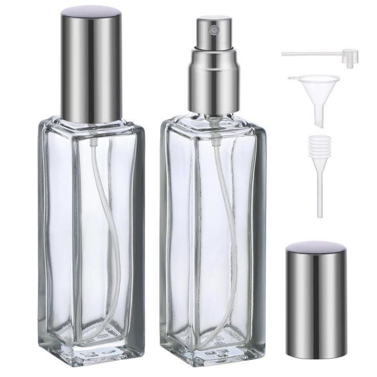 Diversity Portable Square Empty Glass Perfume Atomizer Bottle with Spray Applicator