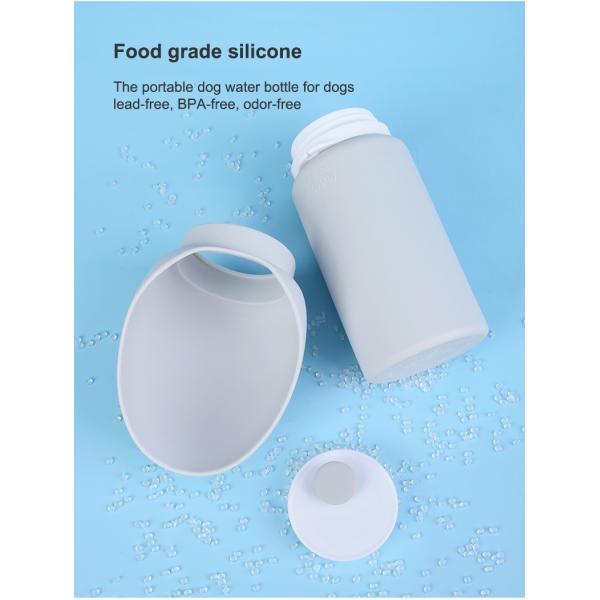 Dispensador de botellas de agua para perros para exteriores de 550 ml de 19 onzas, de color blanco, plegable, alimentador de agua para perros