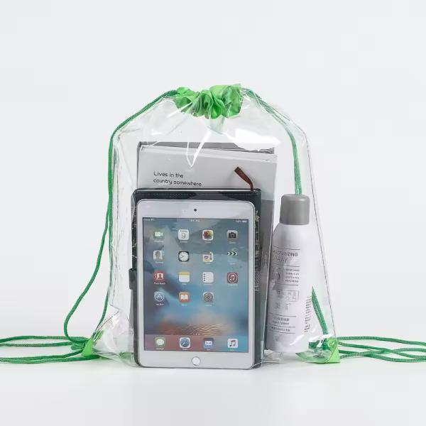 Marketing Waterproof PVC Clear Backpack Drawstring Pouch Bag with Custom Printed Design