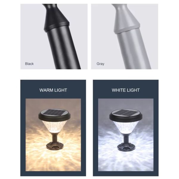 LED Solar Pillar Light With 300LM High Brightness & IP65 Waterproof For Garden Fence Pillars