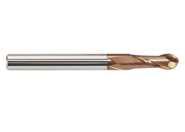 Golden Coating Blade Diameter 0.5mm-10mm Anti Corrosive 2 Flute Ball End Mill