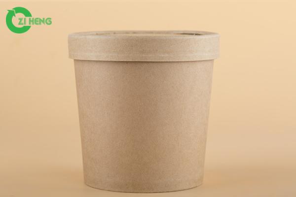 Os copos duráveis de Gelato do papel com tampas, alimento quente do papel da bebida do alimento colocam 480ml