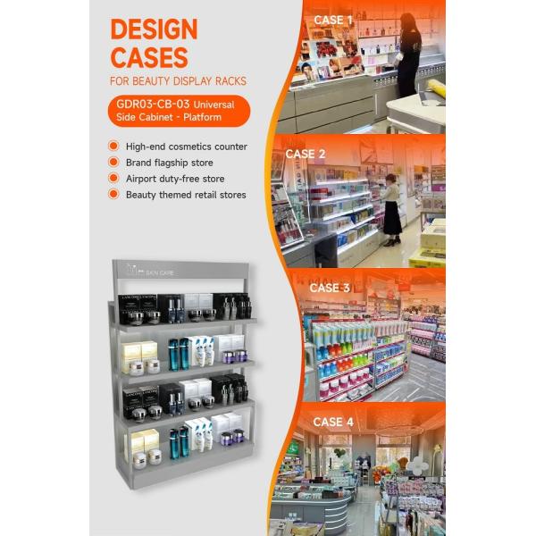 GDR03-CB-03 Universal Side Cabinet with 40mm Soft Film Light Box and Grey Edge Banding for Fashion Boutiques