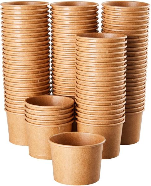 20 oz 591.4ml Dessert Ice Cream Yogurt Kraft Paper Coffee Cups