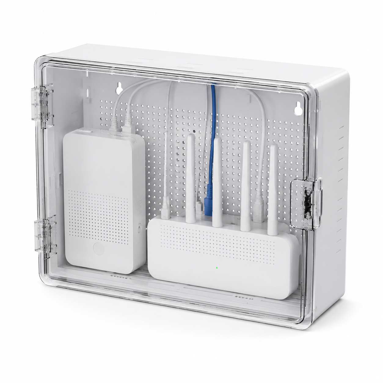 Transparent Cover Weak Current Distribution Box Assembly Visible Modem Router Storage Box