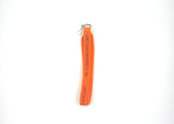 Orange Black Logo Personalized Lanyards With Pictures For Business License
