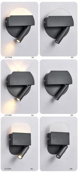 Wall lamp modern bedroom study lens acrylic shade wall light led simple living room lamp creative hotel bed