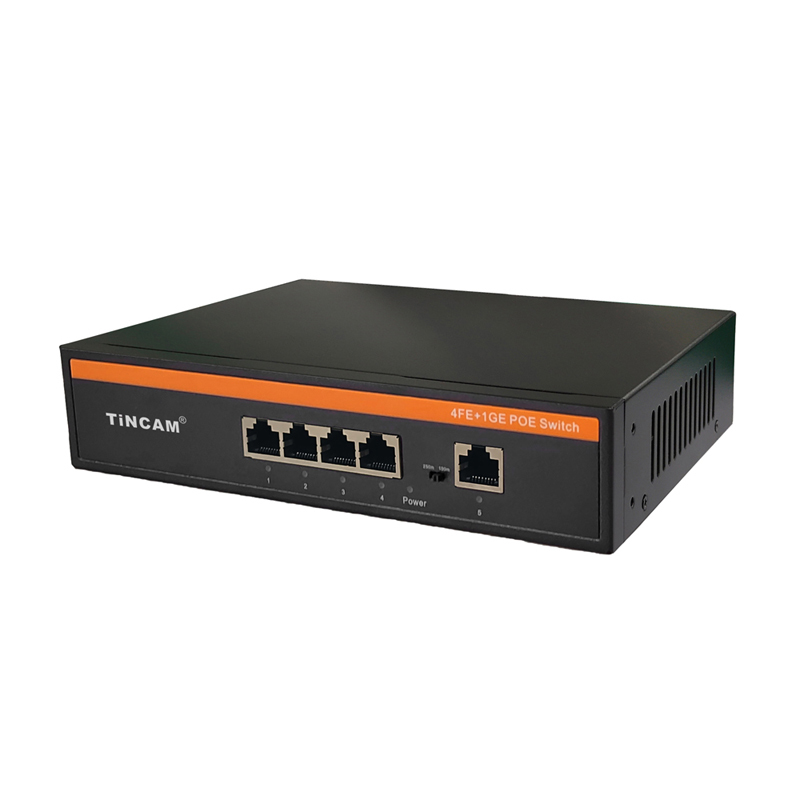 TiNCAM 5 Port Gigabit PoE Switch 4 PoE Ports 65W for IP Camera CCTV Surveillance TBC-4PS4505N