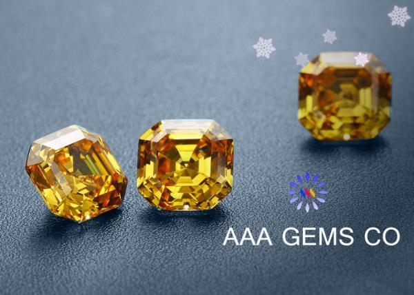 Princess Fancy Cutting Decoration Colored Moissanite Champagne Orange Color