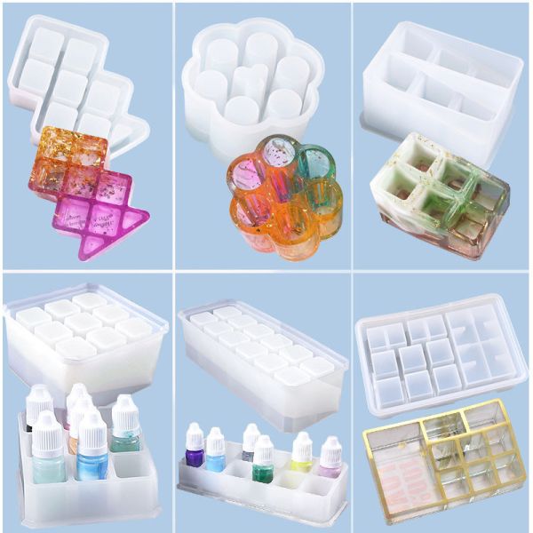 DIY crystal dropper molds, multiple beautiful and creative lipstick storage boxes, silicone molds, spot wholesale