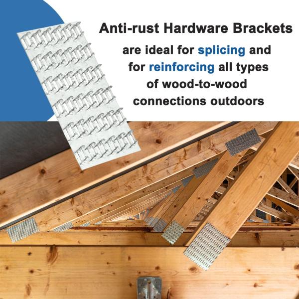 Galvanized Pronged Truss Mending Plate with Nail Teeth and Steel Mounting Brackets
