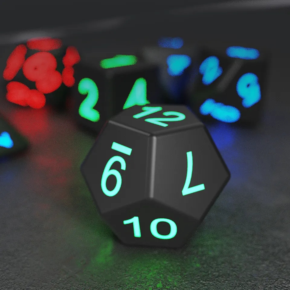 DND Board Полиэдральные кости для взрослых Игра Магический трюк Пиксели Электронное свечение LED кости