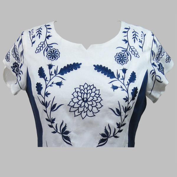 Vente chaude femme broderie manches courtes été automne robe maxi femme