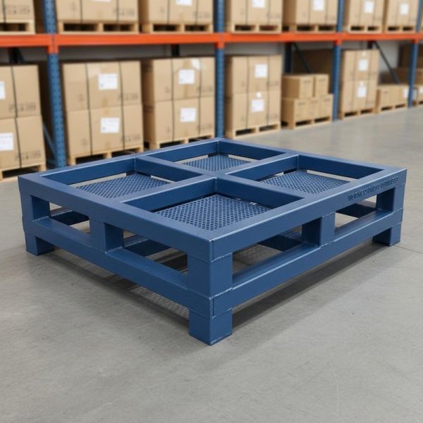Customized Weight Capacity Metal Steel Pallet Incorporating Powder Coated Surfacefinish Optimized for Safe Load Bearing and Industrial