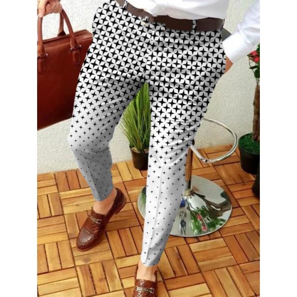 Affordable Tactical Print Pants for Men Spring Season Knitted Golf Elastic Trousers