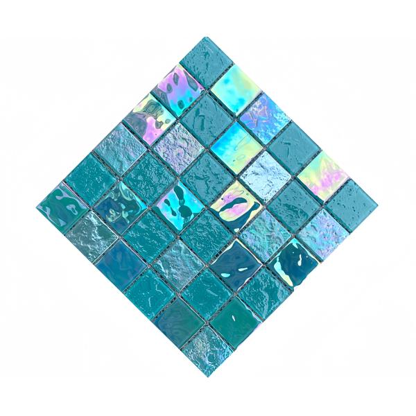 Sea Blue Wave Glass Mosaic Tile Elevate Your Swimming Pool with Porcelain Villa