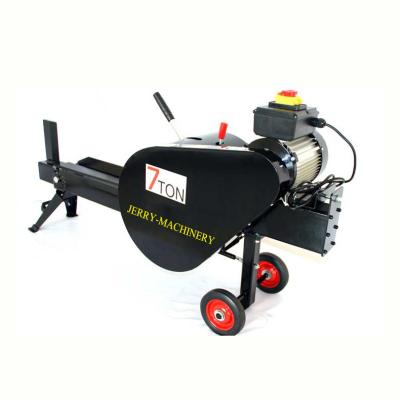 Máquina elétrica de cortar madeira de 7 toneladas Máquina de cortar madeira horizontal Processador rápido de lenha
