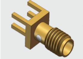 Copper Alloy SSMA Female/Jack 4 Leg Through Hole Solder RF Coax Connector Up To 18GHz