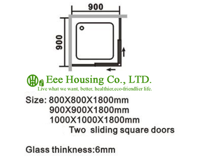 Shower room Aluminum Frame Square Sliding Shower Cabin Interior Glass Doors,Premium Instrument Shower Leak Free Sliding