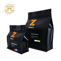 1kg 2kg Bolsa de embalaje de polvo de proteína de suero de leche de fondo plano de papel milar revestido de agitación de plástico con cremallera