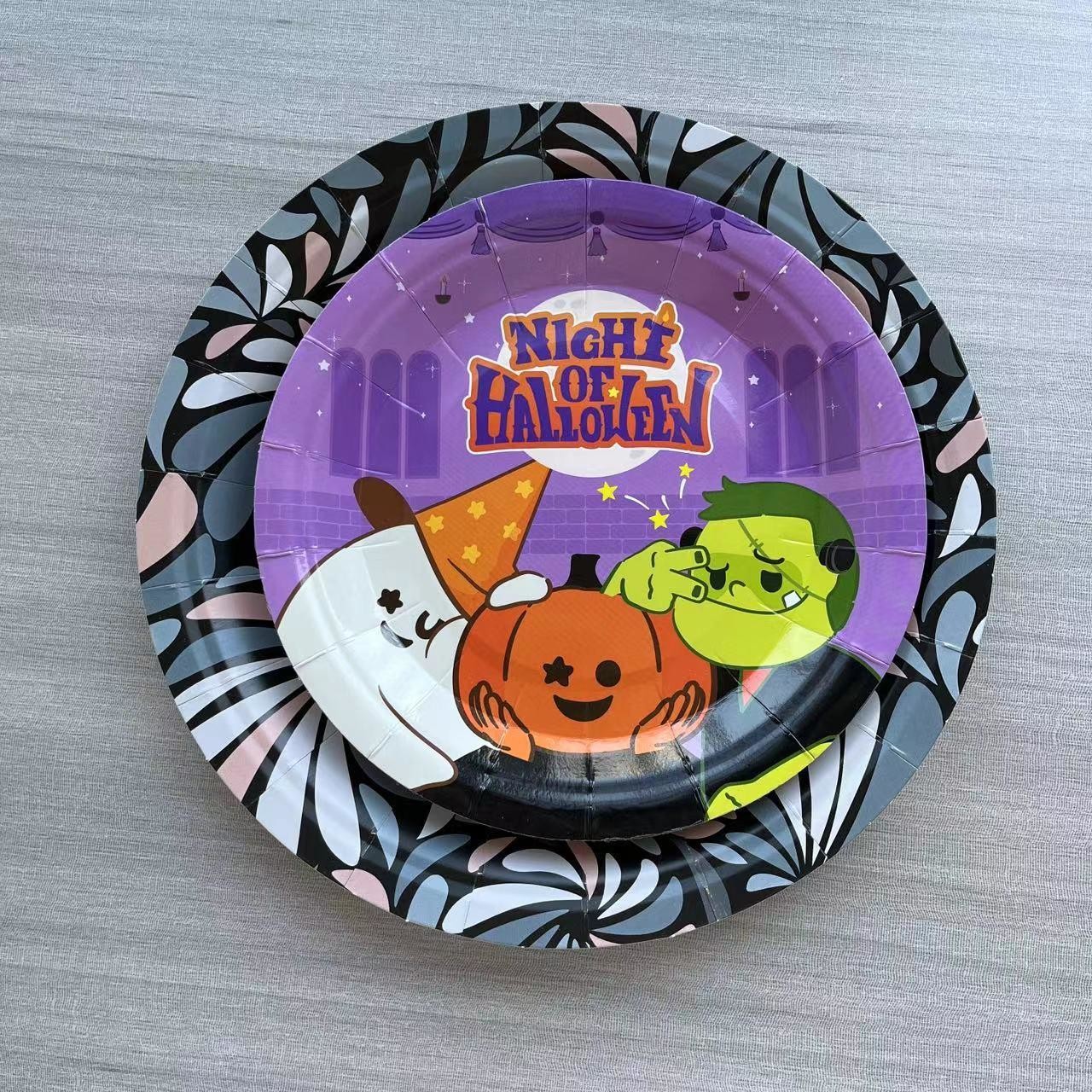 7inch Customizable Degradable Disposable Paper Plate for Home Barbecue and Catering