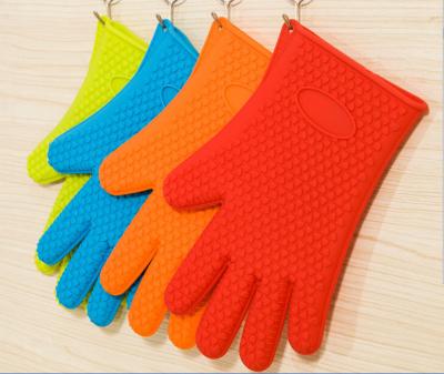 Food Grade Silicone Kitchen Glove Heat Resistant  BBQ Oven Mitts For Outdoor