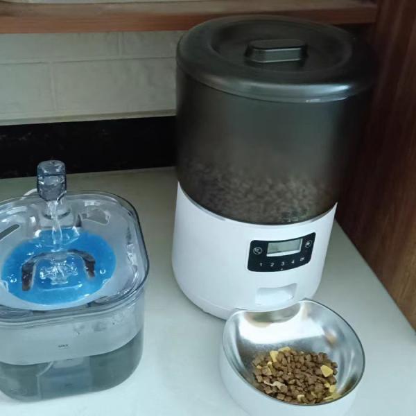 4L Automatic Pet Bowl Feeder Stainless Steel Self Feeding Cat Bowl