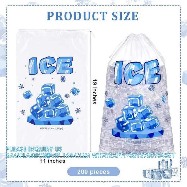 15 Lb. Plastic Drawstring Ice Bags 14 X 24 Inch Heavy-Duty Plastic Ice Bags With Plastic Draw String 2.8mil