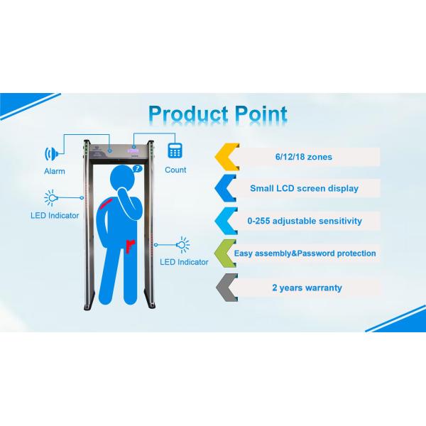Multi Zones Archway Metal Detector Battery Backup For Airport Security Check