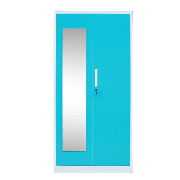 2 Door Metal Wardrobe Cabinet Steel Bedroom Furniture Storage & Closet