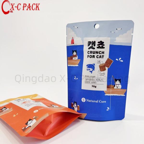 China Printing Easy Open Zip Lock Bags for Dog Food Packaging 70g Stand up Bag Laminated Plastic Packing Bag
