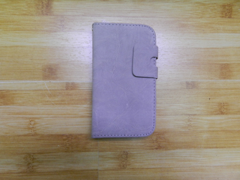 Flip Purple PU Leather Wallet Case Nontoxic For Samsung Galaxy S3
