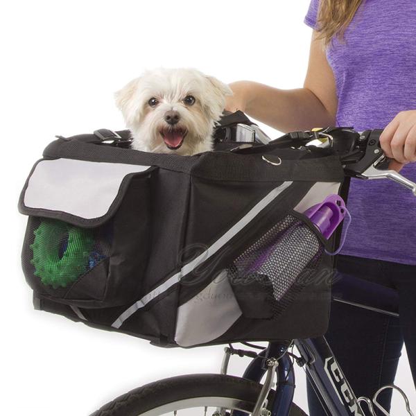 2-in-1 Over the Shoulder Carrier Pet Bike Basket