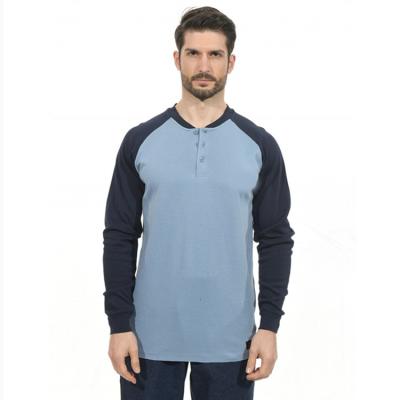 Franco mecânico durável do fogo de Henley Shirt 7oz - luva longa resistente