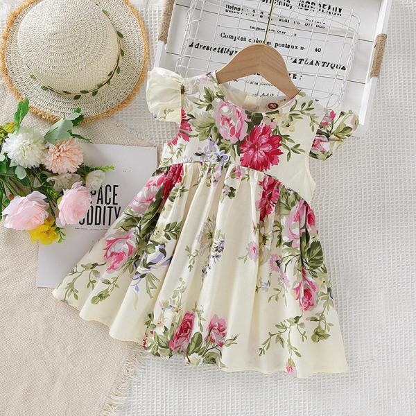 Little Daisy Print Girls Rural Style Dress Summer Children'S Clothing