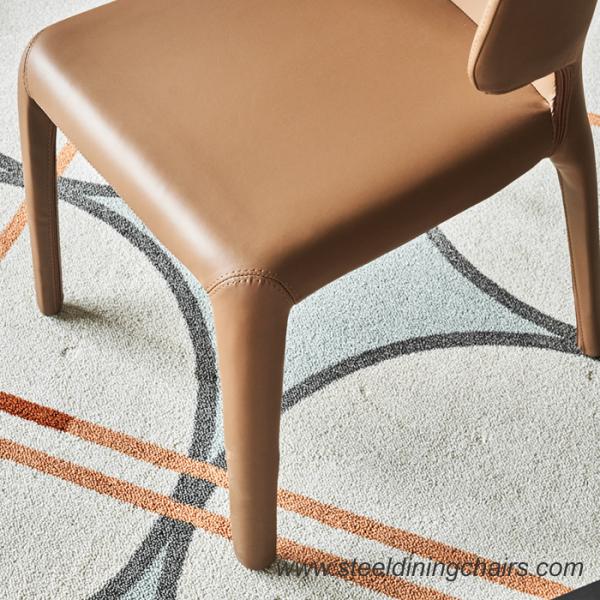 ISO9001 1.5MM 6KG Metal Dining Chairs With Upholstered Seats