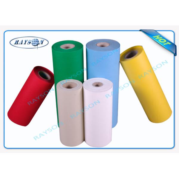 Single S PP Spunbond Non Woven Polypropylene Fabric For Sofa , Green / Blue