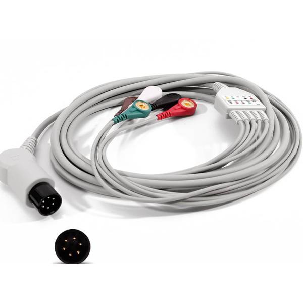 Mindray PM9000 Round 6 Pin ECG EKG Cable 5 Lead Medical Cable