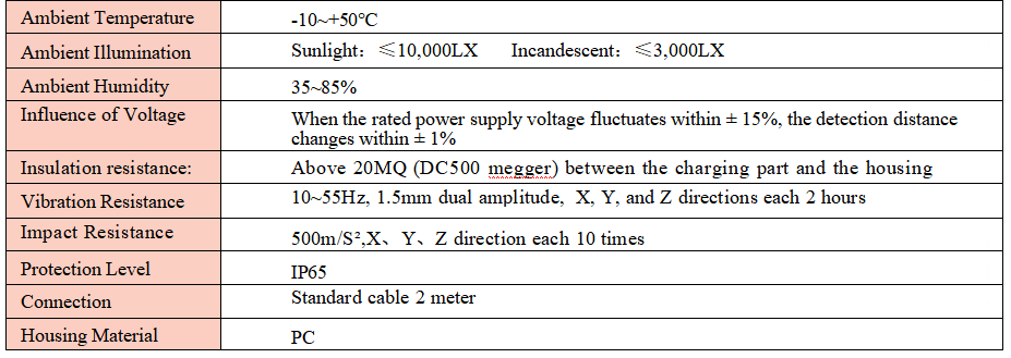 Miniature Diffuse Reflective Photoelectric Sensor Anti Interference