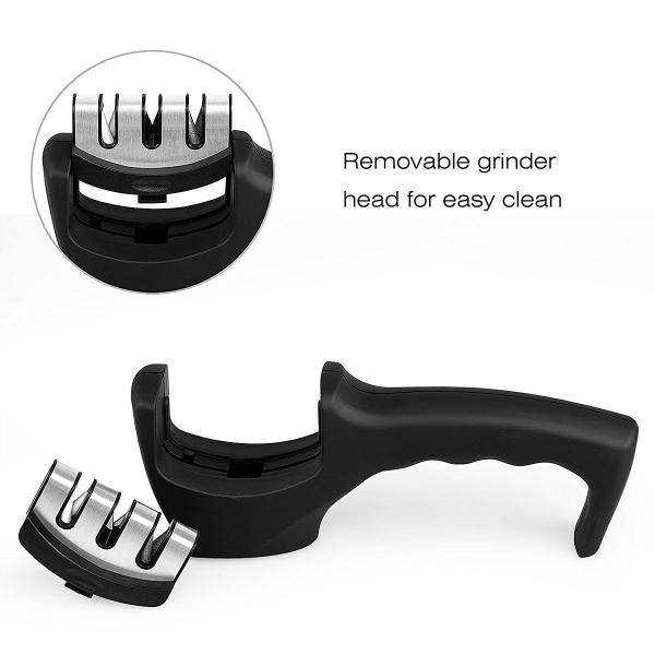 Stainless Steel 3-Stage Knife Sharpener for Professional Blade Repair and Restoration