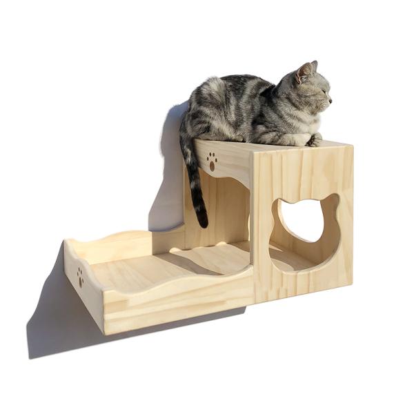 Cat Hammock with Two Removable Covers and Raised Wooden Frame Customized Logo Acceptable