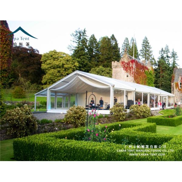 Huge Outdoor High Peak Pavilion Wedding Party Tent 25 X 30m Decorated With Curtains And Linings