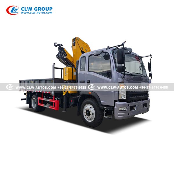 HOWO 5 Ton Knuckle Boom Crane Truck for Dual Lifting & Hauling