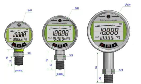 Shelok YK80 Digital Manifold Intelligent Water Pressure Manometer 36000 Psi Gauge Stainless Steel
