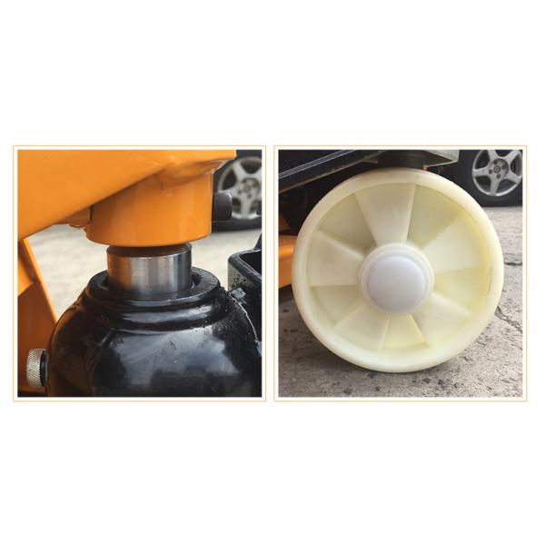 Yellow Color Hydraulic Pallet Truck / Manual Forklift Trolley For Warehouse